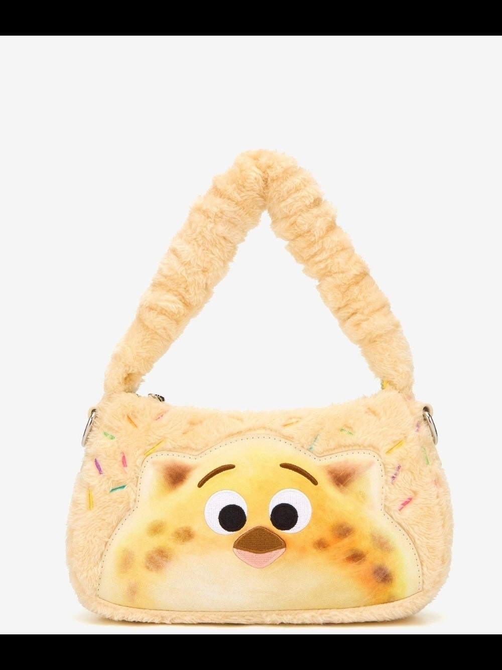 NWT Loungefly Zootopia Clawhauser Cotton Candy Fuzzy Shoulder Bag